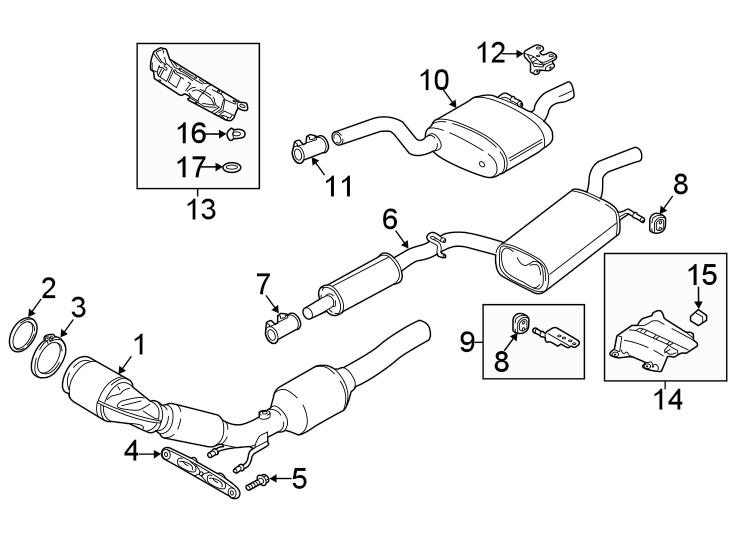 Volkswagen Passat Catalyst. Catalytic converter. Converter and pipe ...