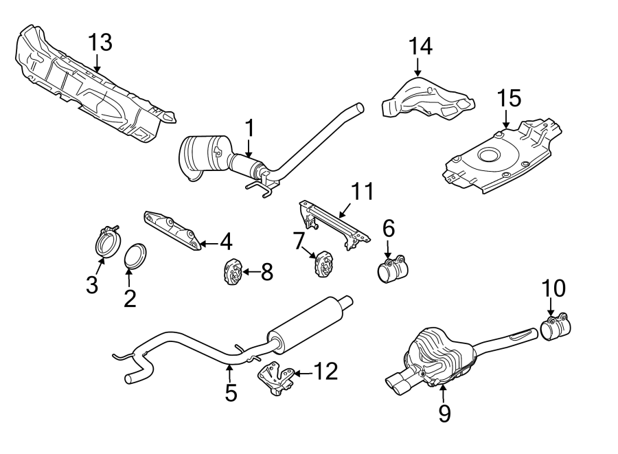 Volkswagen Jetta Exhaust Muffler. 1.9 LITER. Jetta; Front; 1.9L TDI